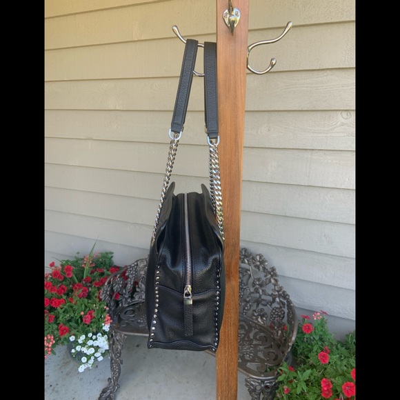 Michael Kors Astor medium studded pebbled leather double chain handle bag NWOT - Picture 8 of 15